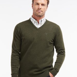Barbour Essential Pullover Wolle V Neck Seaweed