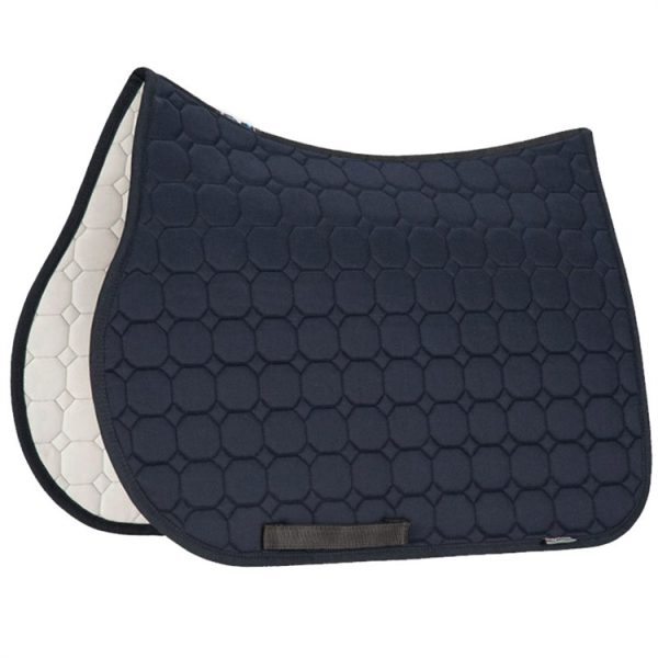 Equiline Octagon Quilted Jumping Saddle Pad Navy Royal Blue Swarovski Silver - Bild 2