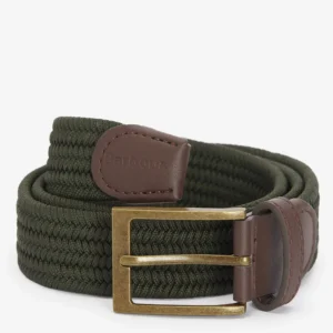 Barbour Nevis Stretch Webbing Belt Dark Olive