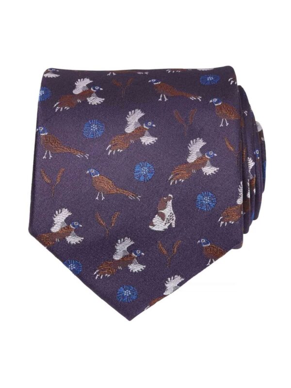 Chevalier Spaniel Silk Tie Wine
