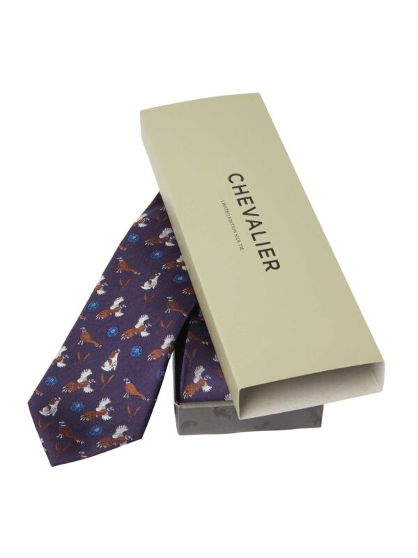 Chevalier Spaniel Silk Tie Wine - Bild 3