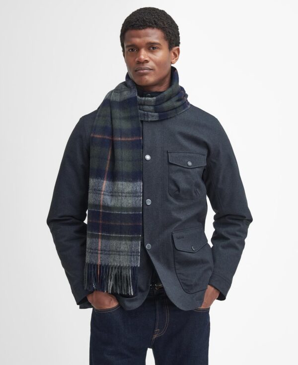 Barbour Brack Patchwork Tartan Scarf Navy/Dk Ginge - Bild 2
