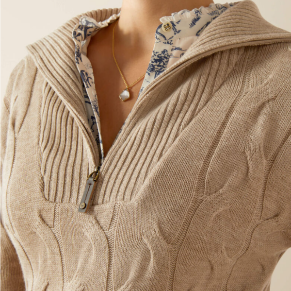Ariat Alamere 1/2 Zip Sweater Oatmeal Heather - Bild 3
