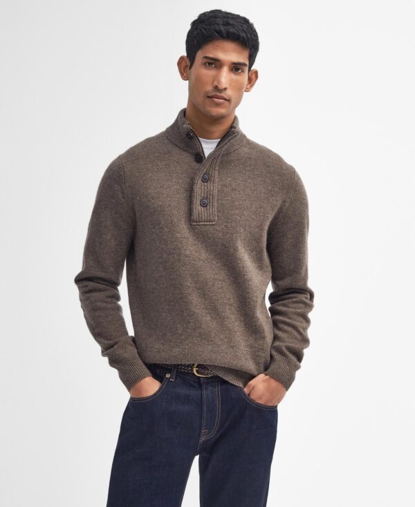 Barbour Ess Patch Half Zip Dark Stone
