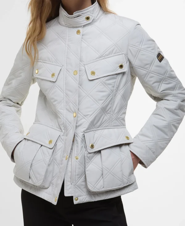 Barbour Intl Halsey Quilt Silver Birch - Bild 5