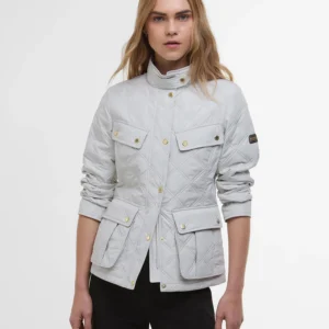 Barbour Intl Halsey Quilt Silver Birch