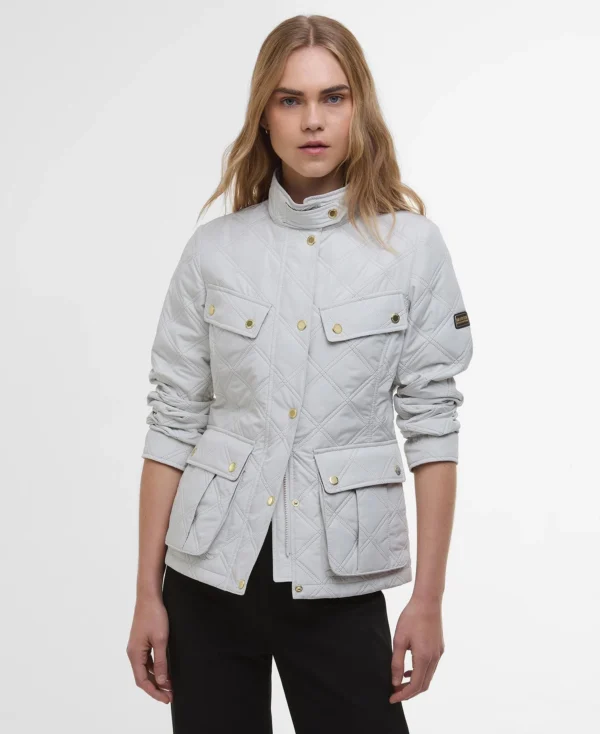 Barbour Intl Halsey Quilt Silver Birch
