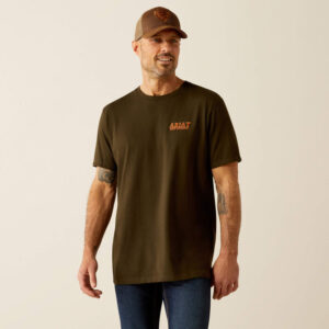 Ariat Possum DN A Half SS Shirt Dark Olive