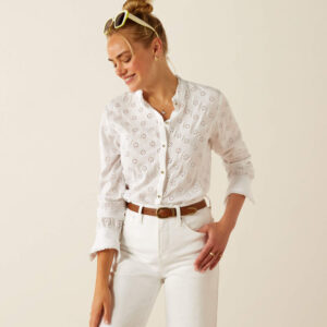 Ariat Clarion LS Blues  White Eyelet