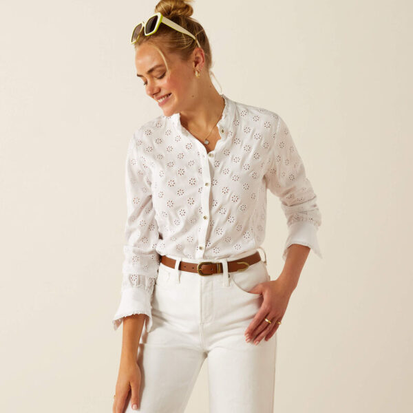 Ariat Clarion LS Blues  White Eyelet