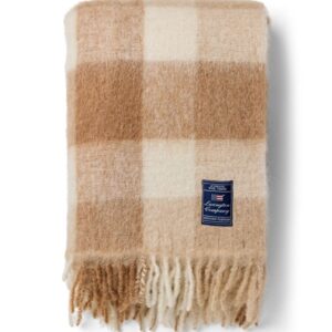 Lexington Checked Mohair Mix Blanket BE/WH 130*170