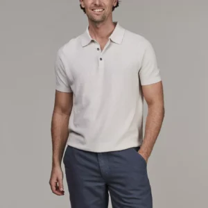 Hansen & Jacob Polo collar knit, sh.sl. Offwhite