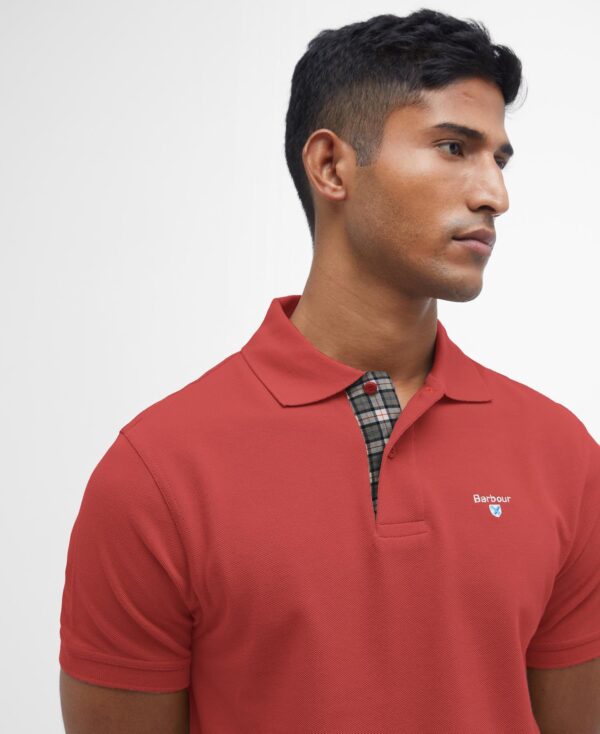 Barbour Tartan Pique Polo Shirt Red Spice - Bild 5