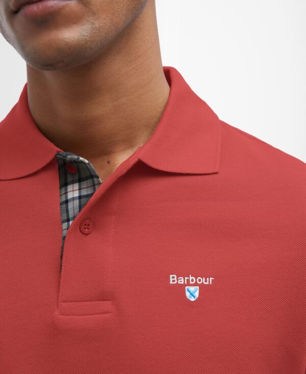 Barbour Tartan Pique Polo Shirt Red Spice - Bild 4