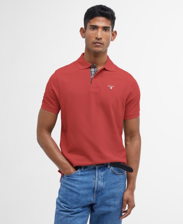 Barbour Tartan Pique Polo Shirt Red Spice