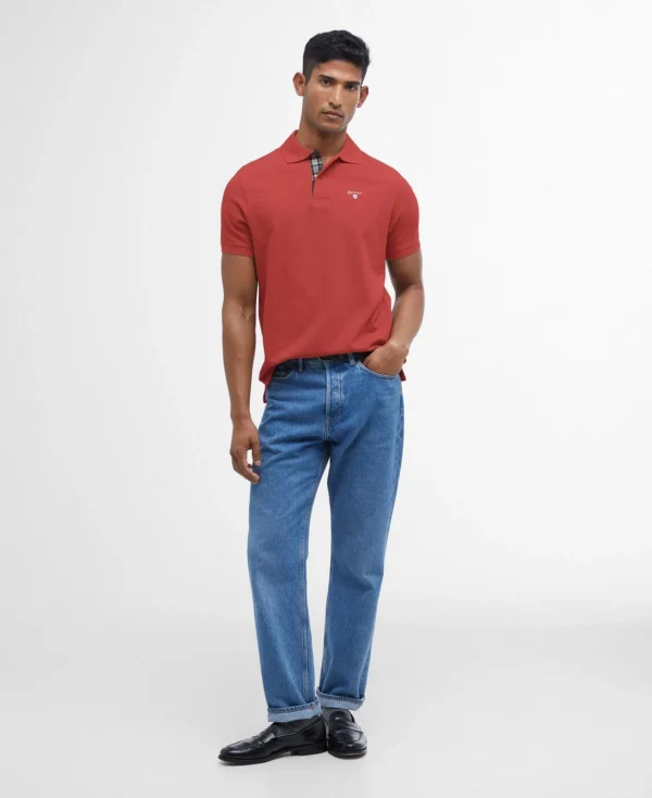 Barbour Tartan Pique Polo Shirt Red Spice - Bild 2