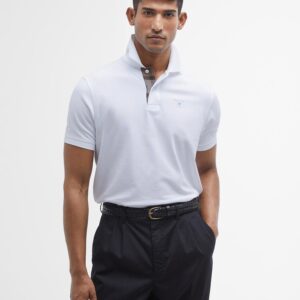 Barbour Tartan Pique Polo shirt Antique White