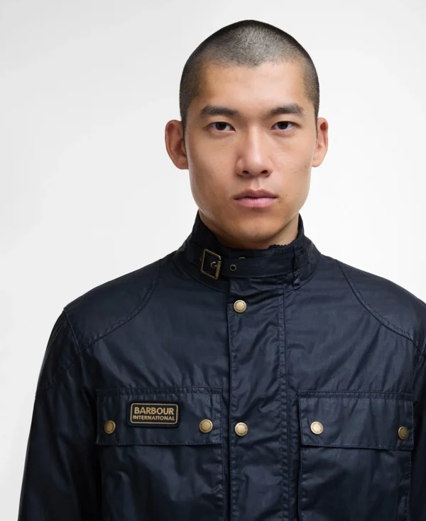 Barbour Intl Merton Wax jacket Navy - Bild 6