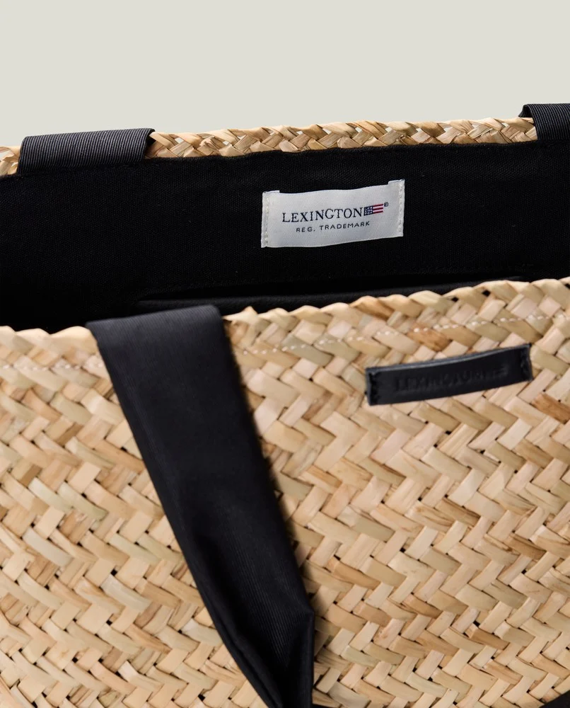 Lexington Contrast Detail Straw Bag Beige - Bild 2