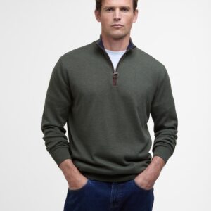 Barbour Bayfield Knitted Half Zip Jumper Mid Olive