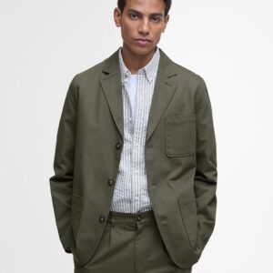 Barbour Bayview Herringbone Overshirt Uniform Green