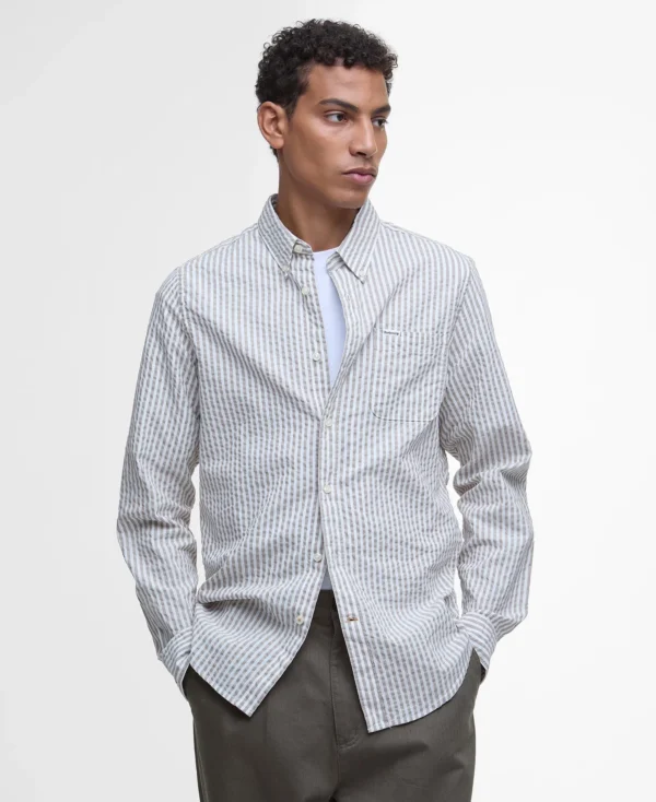 Barbour Cresswell SeersuckerShirt TF Stone