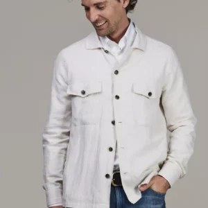 Hansen & Jacob Linen Twill Overshirt Offwhite