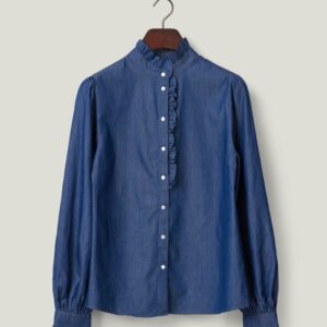 Lexington Denim Frill Blouse Denim