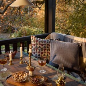 Lexington Striped Org Cotton Runner 50*250 Stone/BL