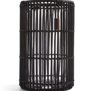 Lexington Black Round Rattan Candle L