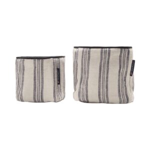 Lexington Canvas Striped Org Cotton Basket 2/Set