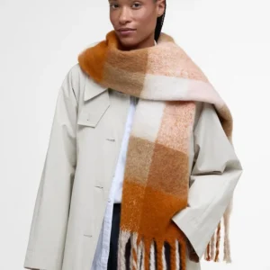 Barbour Marie Scarf Mustard Check