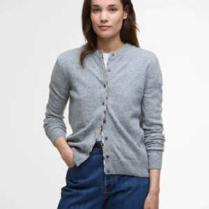 Barbour Pendle Knitted Cardigan GreyMarl/Hessian