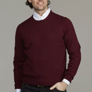 Hansen & Jacob Crew neck sweater mörk röd