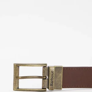 Barbour Reversible Tartan Leather Belt Tartan/Brow