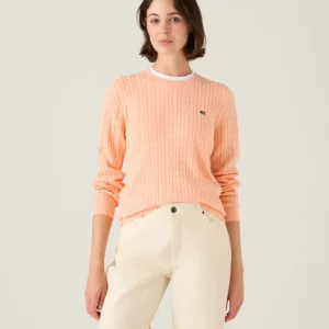 Lexington Org Cotton Cable Knitted SWTR Peach Mela