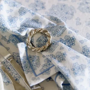 Lexington Floral Print Org Cotton Napkin BL/WH