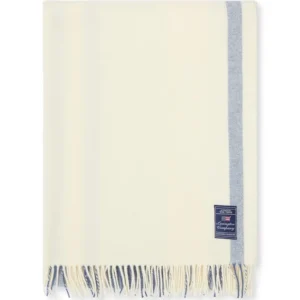 Lexington Striped Recycled Wool Throw BL/WH