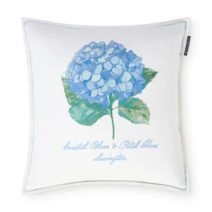 Lexington Floral Embroi Lin/Cot Pillow Cover Bl/W