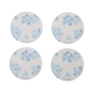 Lexington Laminated Double-Sided Coaster 4/s BL/WH