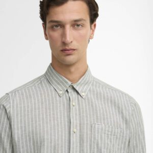Barbour Nelson Striped TS Bleached Olive