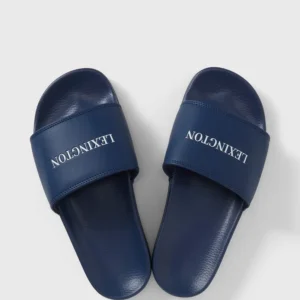Lexington Logo Bath Slippers Navy