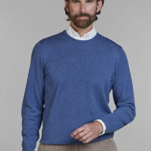 Hansen & Jacob Crew Neck Knit E-patch Blue