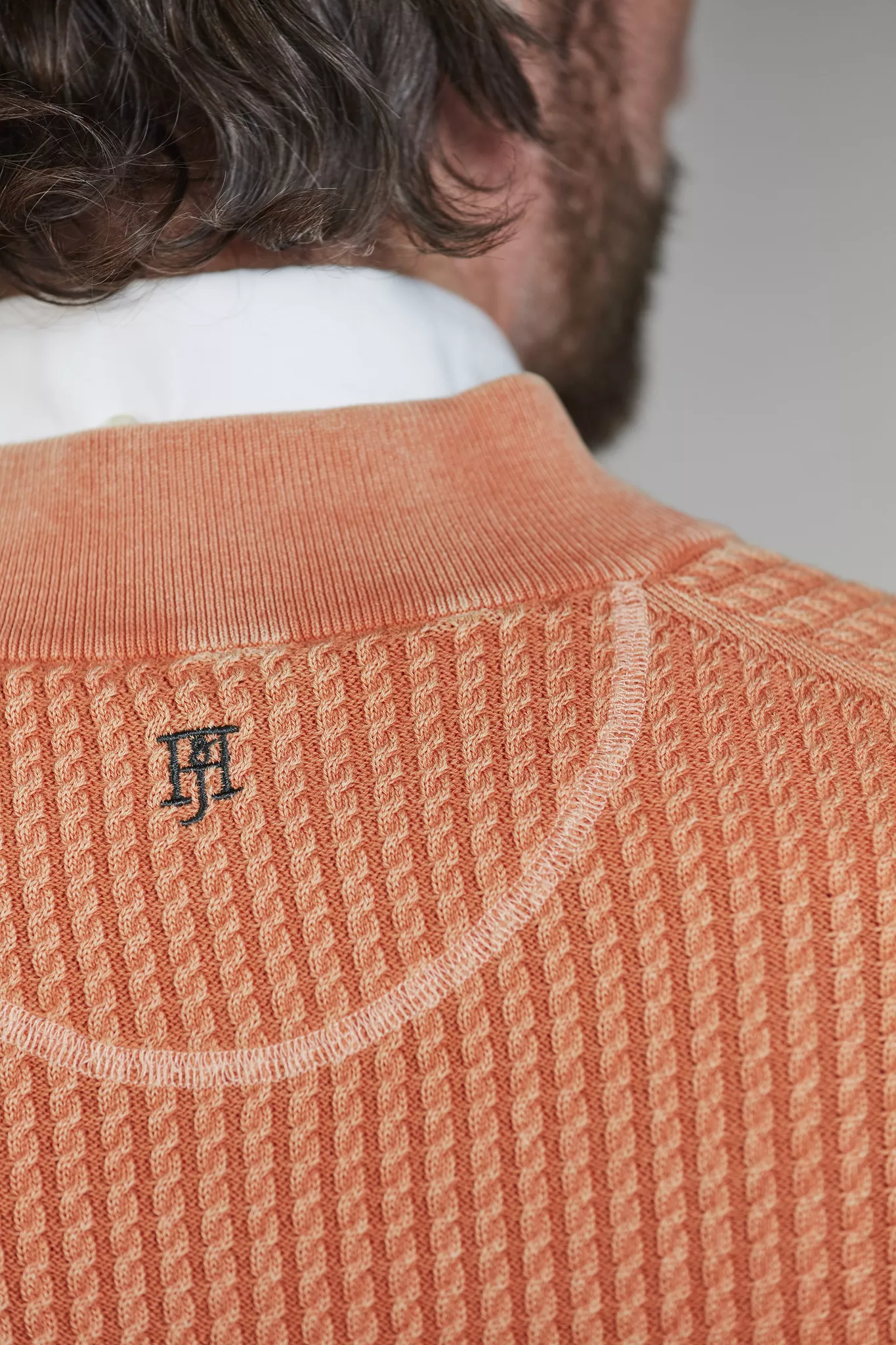 Hansen & Jacob Half Zip Vintage Wasch Knit Soft Orange - Bild 3