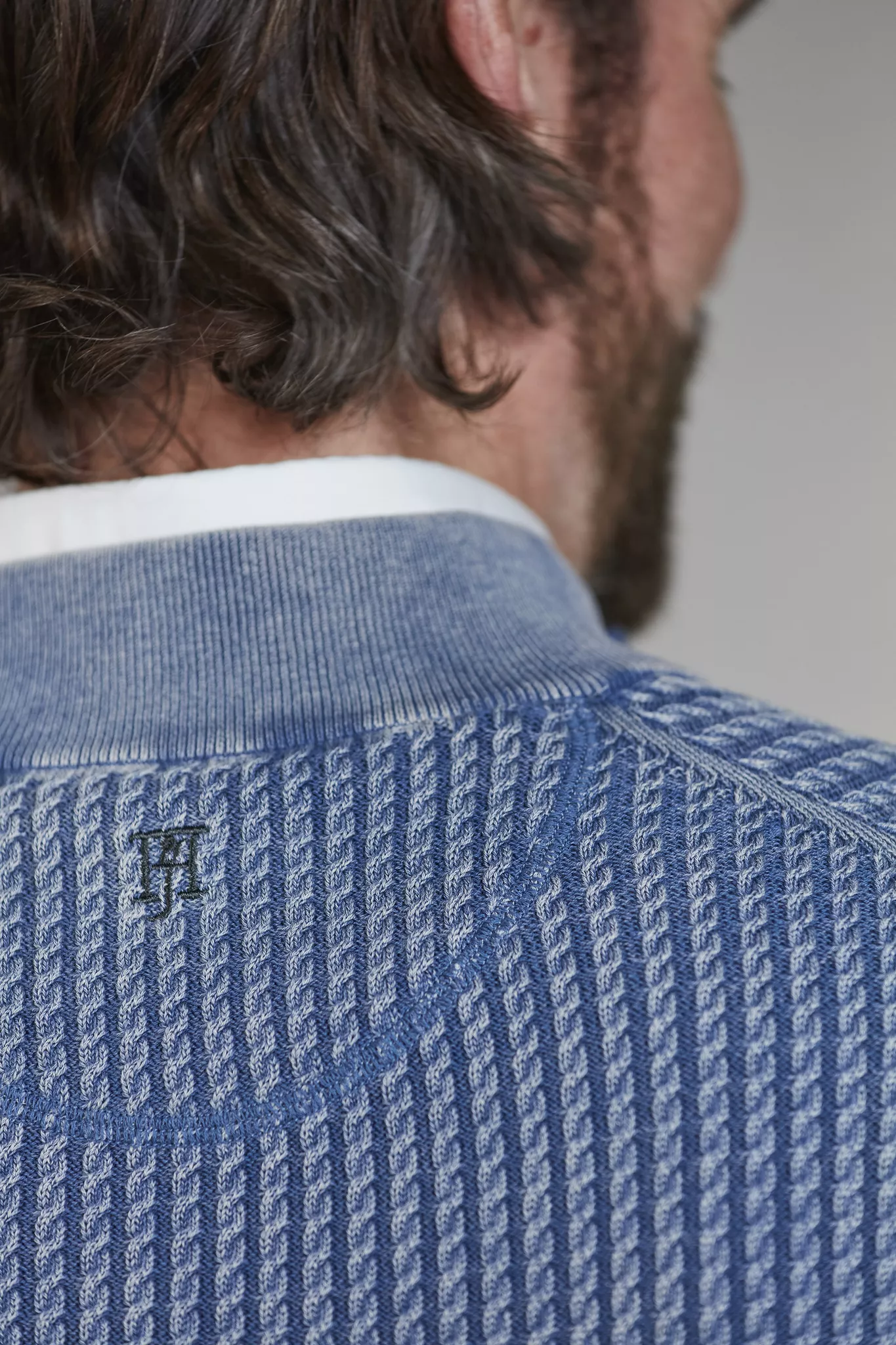 Hansen &  Jacob Half Zip Vintage Wasch Knit Blue - Bild 3