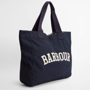 Barbour Logo Holiday Tote Bag Navy