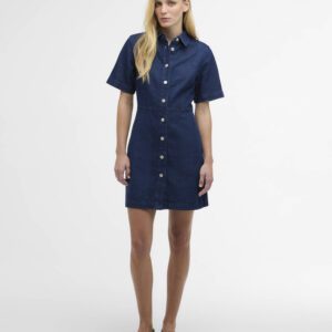 Barbour Maia Denim Mini Dress Rinse Wash