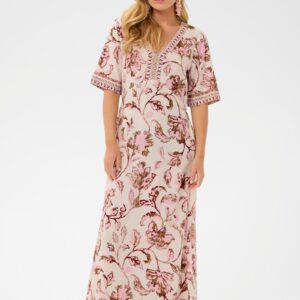 Cream CR Tiah Dress Pink Flower