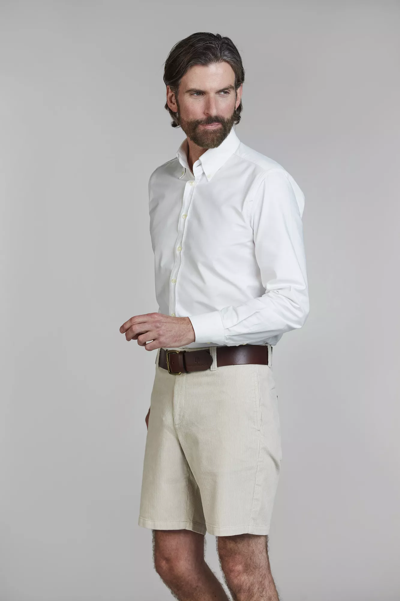 Hansen & Jacob Washed 8W Cord Shorts  White - Bild 3