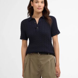 Barbour Hartland Knitted Polo Jumper Navy